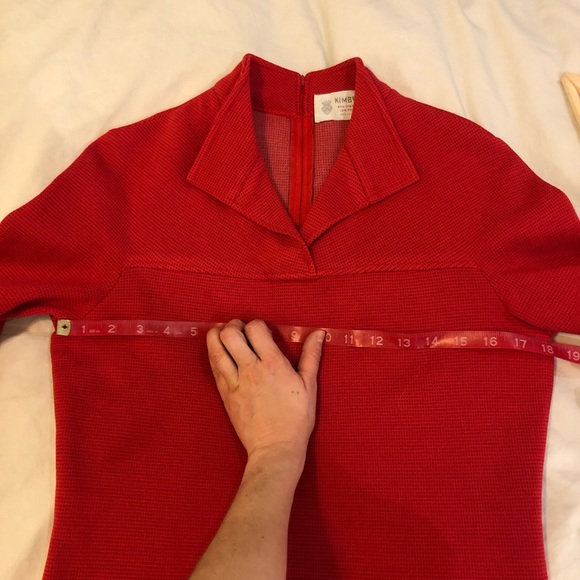 Vintage Kimberly Wool Mini dress with retro front pockets and chain belt - Picture 7 of 7